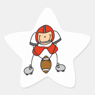 Stick Figure Voetbal Rood Ster Sticker