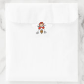 Stick Figure Voetbal Rood Ster Sticker (Tas)