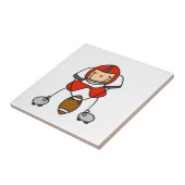 Stick Figure Voetbal Rood Tegeltje (Zijkant)