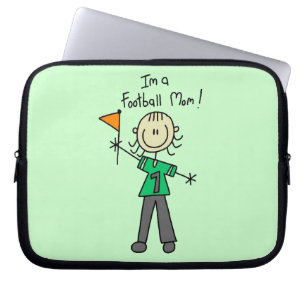 Stick Figure Voetbalmoeder Laptop Sleeve