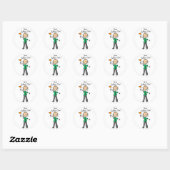 Stick Figure Voetbalmoeder Ronde Sticker (Vel)