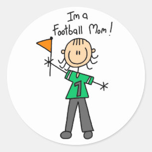 Stick Figure Voetbalmoeder Ronde Sticker