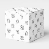Stick Figure Wedding Moments – Black on White Dood Bedankdoosjes (Voorkant Zijde)