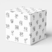 Stick Figure Wedding Moments – Black on White Dood Bedankdoosjes (Achterkant)