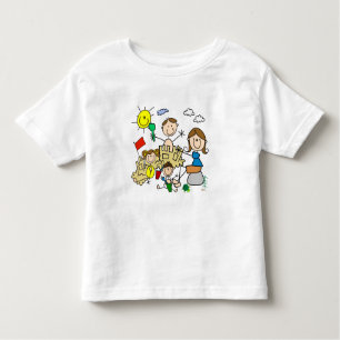 Stick Figures Family Beach Fun Kinder Shirts