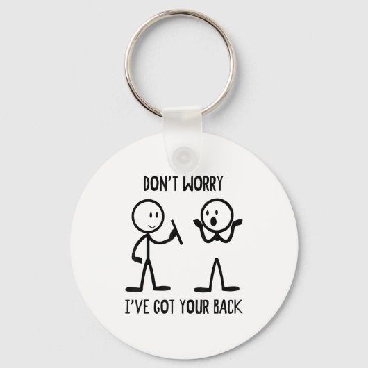 Stick Figures Funny Back Graphic Novelty Sarcastic Sleutelhanger (Voorkant)