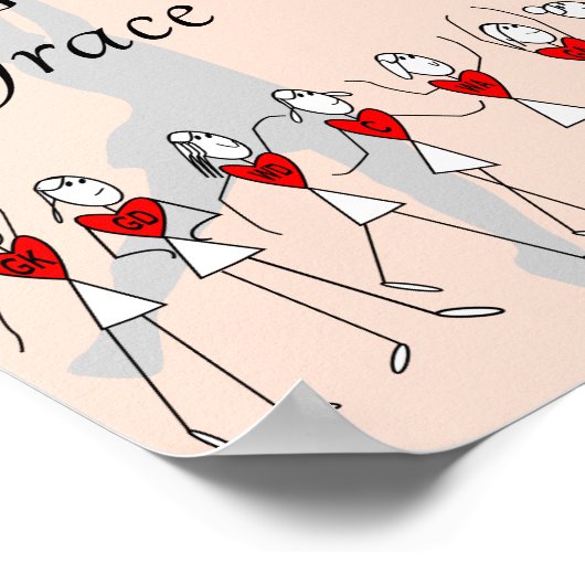 Stick Figures Motivatie Netball Quote Poster (Hoek)