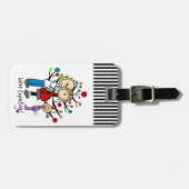 Stick Figures Protant Parents Girl Bagagelabel (Voorkant horizontaal)