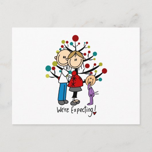 Stick Figures Protant Parents Girl Briefkaart (Voorkant)