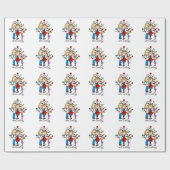 Stick Figures Protant Parents Girl Cadeaupapier (Vlak)