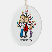 Stick Figures Protant Parents Girl Keramisch Ornament (Rechts)