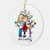 Stick Figures Protant Parents Girl Keramisch Ornament (Links)