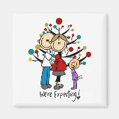 Stick Figures Protant Parents Girl Magneet (Voorkant)