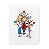 Stick Figures Protant Parents Girl Magneet (Verticaal)