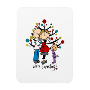 Stick Figures Protant Parents Girl Magneet