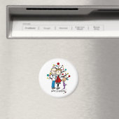 Stick Figures Protant Parents Girl Magneet (Insitu (Vaatwasser))