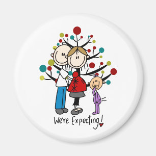 Stick Figures Protant Parents Girl Magneet
