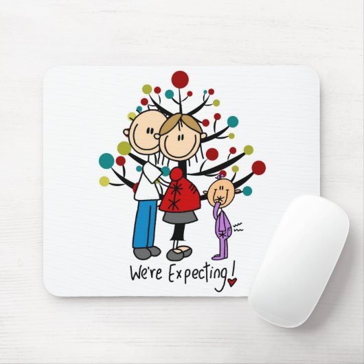 Stick Figures Protant Parents Girl Muismat (Met muis)