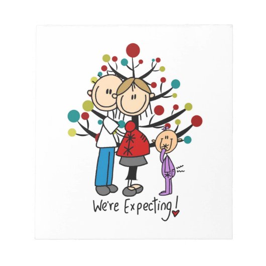 Stick Figures Protant Parents Girl Notitieblok (Voorkant)