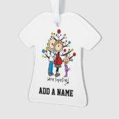 Stick Figures Protant Parents Girl Ornament (voorkant)