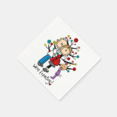 Stick Figures Protant Parents Girl Servetten (Hoek)