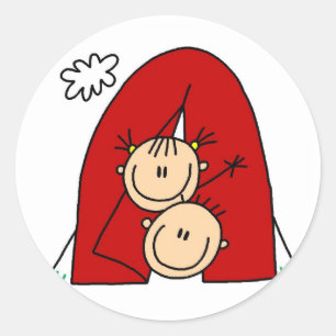 Stick Figures Tenting Tshirts and Gifts Ronde Sticker