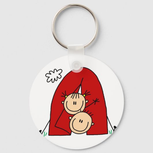 Stick Figures Tenting Tshirts and Gifts Sleutelhanger (Voorkant)