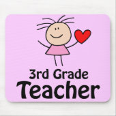 Stick Figuur 3de graad leraar Mousepad Muismat (Voorkant)