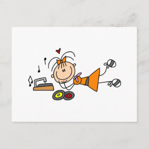 Stick Figuur 50's Girl T-shirts en Gifts Briefkaart