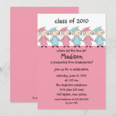 Stick Figuur Afstuderen Uitnodiging meisjes & jong (Voorkant / Achterkant)