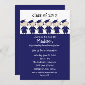 Stick Figuur Afstuderen Uitnodiging meisjes & jong (Voorkant / Achterkant)