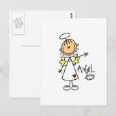 Stick Figuur Angel T-shirts en cadeautjes Briefkaart (Voorkant / Achterkant)