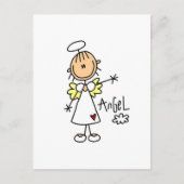 Stick Figuur Angel T-shirts en cadeautjes Briefkaart (Voorkant)