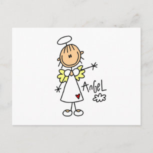 Stick Figuur Angel T-shirts en cadeautjes Briefkaart