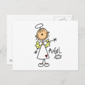 Stick Figuur Angel T-shirts en cadeautjes Briefkaart (Voorkant / Achterkant)