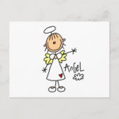Stick Figuur Angel T-shirts en cadeautjes Briefkaart (Voorkant)