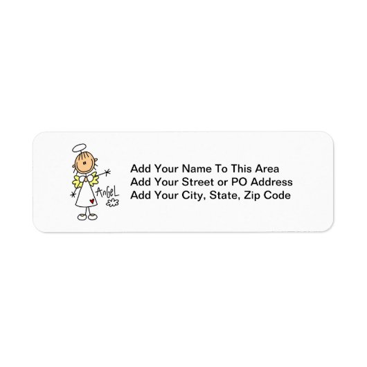 Stick Figuur Angel T-shirts en cadeautjes Etiket (Voorkant)