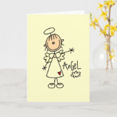 Stick Figuur Angel T-shirts en cadeautjes Kaart (Gele Bloem)