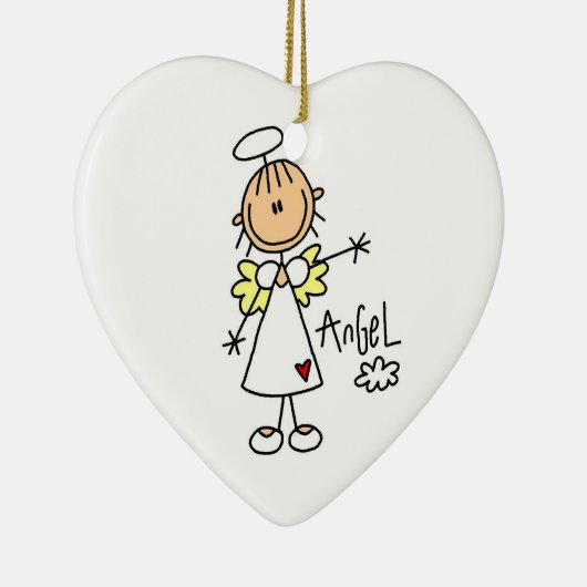 Stick Figuur Angel T-shirts en cadeautjes Keramisch Ornament (Rechts)