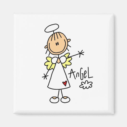 Stick Figuur Angel T-shirts en cadeautjes Magneet (Voorkant)