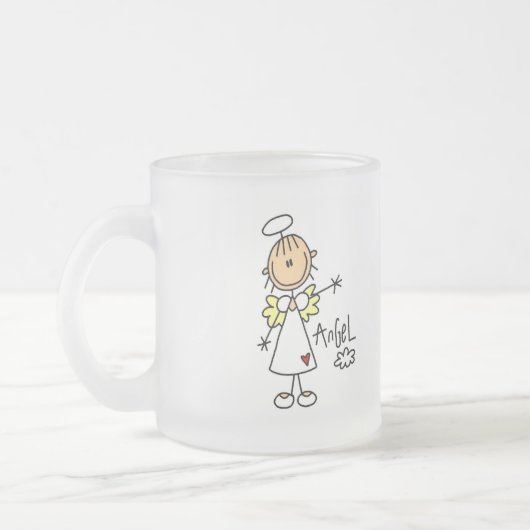 Stick Figuur Angel T-shirts en cadeautjes Matglas Koffiemok (Links)