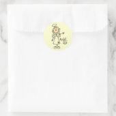 Stick Figuur Angel T-shirts en cadeautjes Ronde Sticker (Tas)