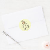 Stick Figuur Angel T-shirts en cadeautjes Ronde Sticker (Envelop)