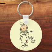 Stick Figuur Angel T-shirts en cadeautjes Sleutelhanger (Voorkant)