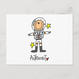 Stick Figuur Astronaut T-shirts en cadeautjes Briefkaart