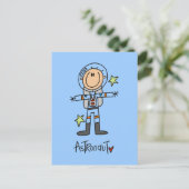 Stick Figuur Astronaut T-shirts en cadeautjes Briefkaart (Staand voorkant)