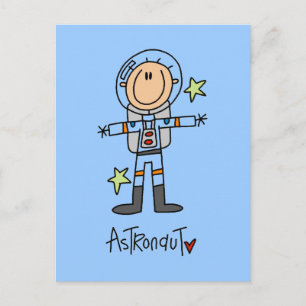 Stick Figuur Astronaut T-shirts en cadeautjes Briefkaart