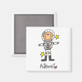 Stick Figuur Astronaut T-shirts en cadeautjes Magneet (Voorkant / Achterkant)