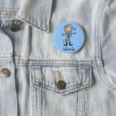 Stick Figuur Astronaut T-shirts en cadeautjes Ronde Button 5,7 Cm (In situ)