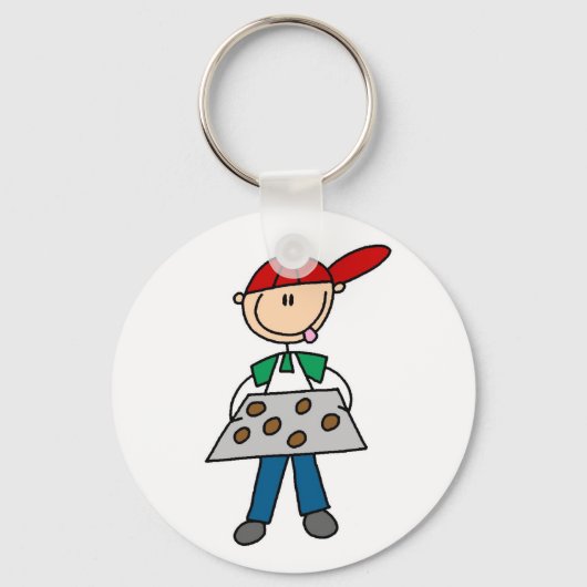 Stick Figuur Baking Cookies T-shirts en cadeaus Sleutelhanger (Voorkant)